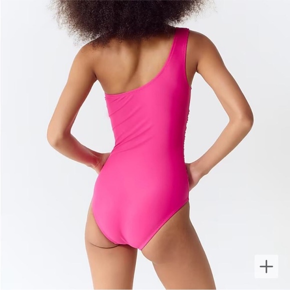 J. Crew Pink One-Shoulder One-Piece Swimsuit size 10 - Picture 9 of 10
